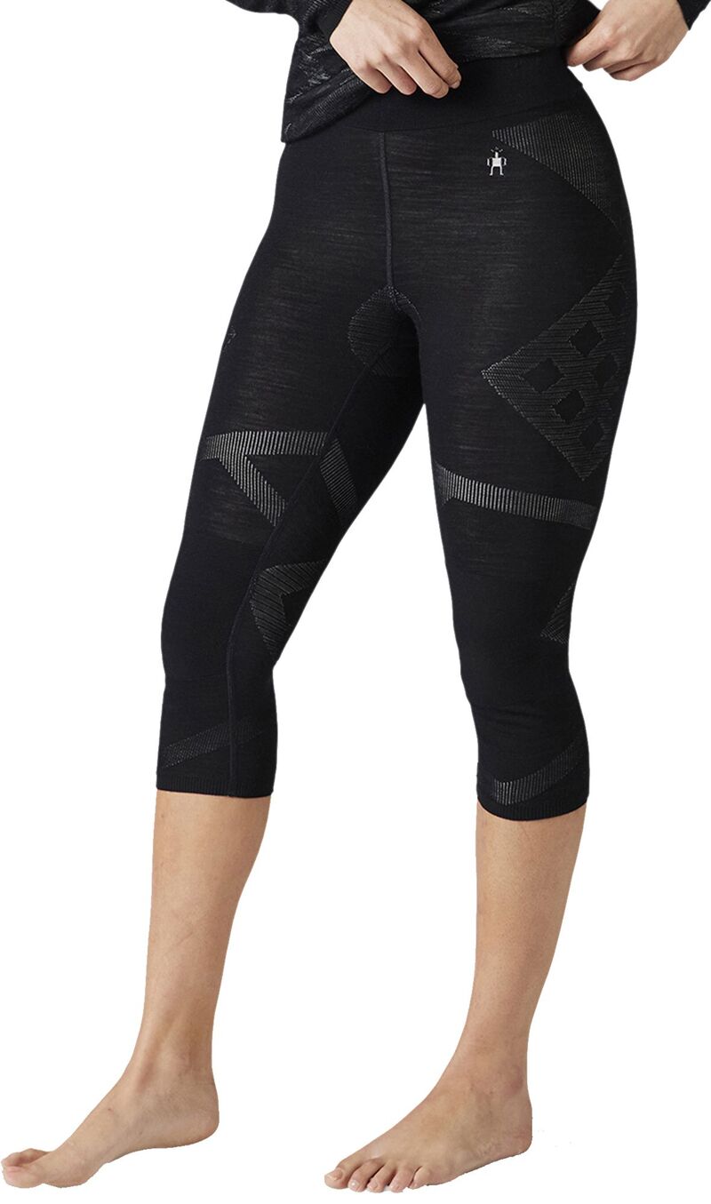 かっこ良い羊毛 レディース トップス プルオーバー レギンス 編み物 Smartwool Women\u0027s Intraknithermal Base Layer 3/4 Leggings Black White 白いこと