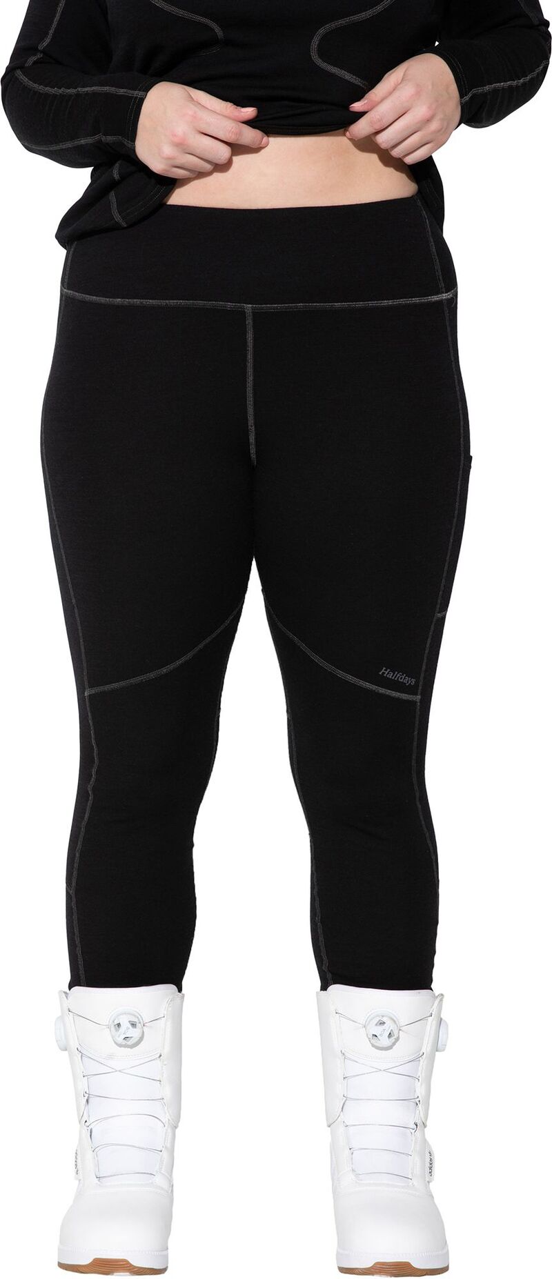 ハーフデイズ レディース ボトムス 心地好いズボン下 レギンス Halfdays Women\u0027s Hallie Merino Leggings Black 黒いこと