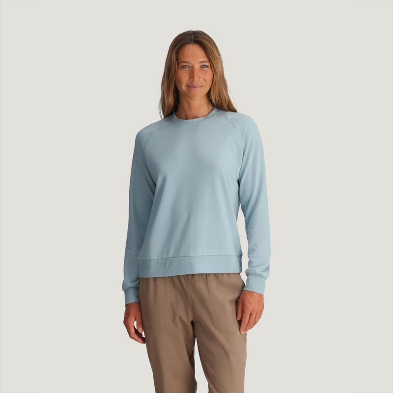 無償性 飛球 レディース アウター パーカー・スウェット フリース Free Fly Women\u0027s Bamboo Lightweight Fleece Crew Ocean Mist