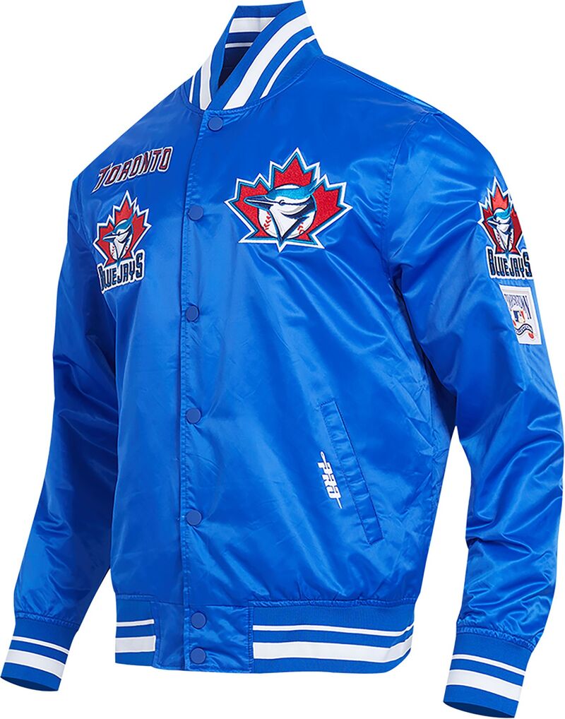 労働者階級標準尺度 メンズ アウター 上衣・上衣 繻子 Pro Standard Men\u0027s Toronto Blue Jays Retro Rib Satin Jacket Blue 青色