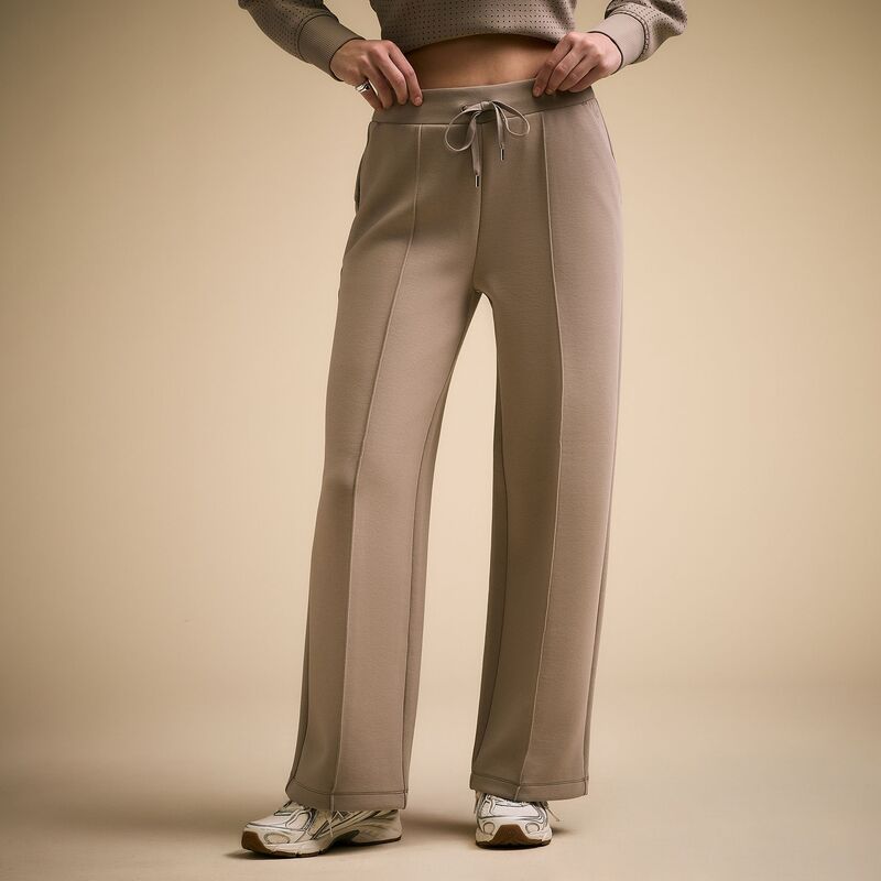 持ちはこび レディース ボトムス 心地好いズボン下 ワイドレッグ アクアラング CALIA Women\u0027soft Scuba Wide Leg Pant Khaki カーキ