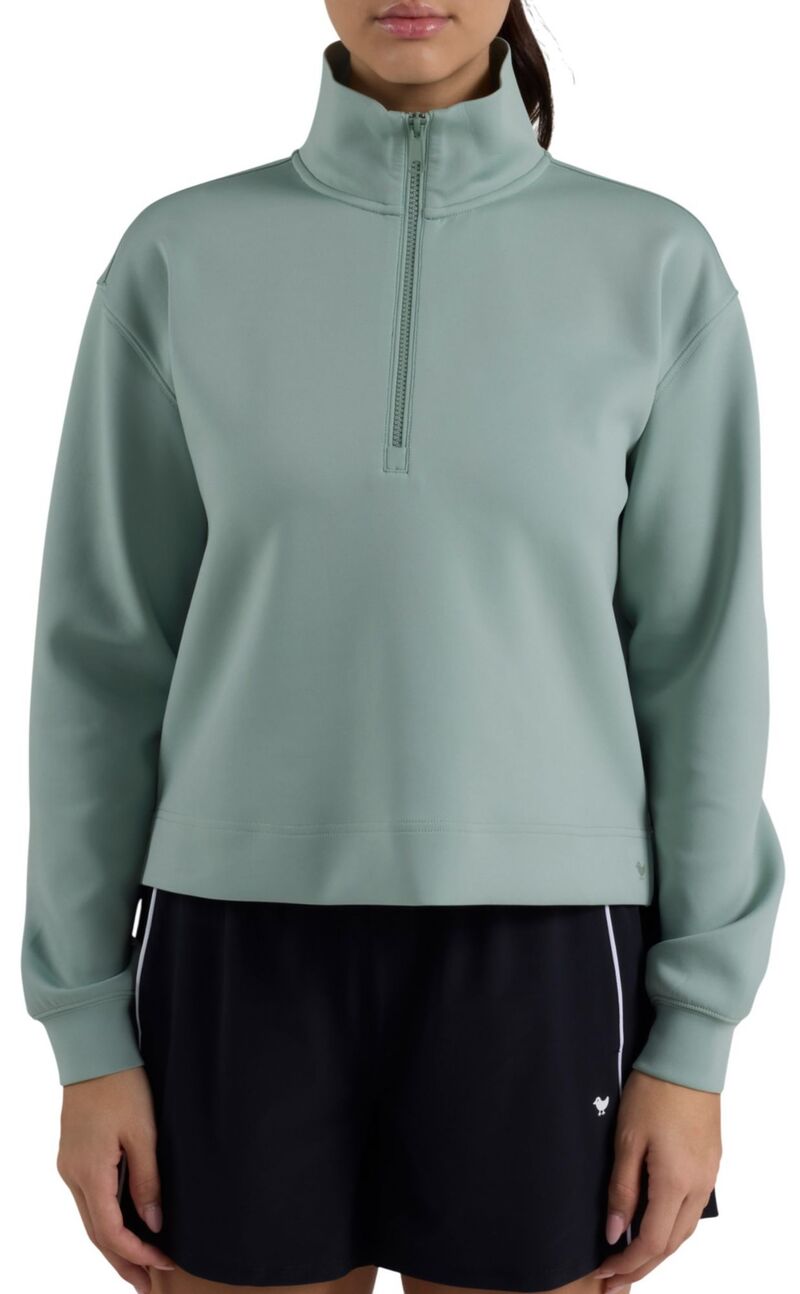 バッドバーディー レディース アウター 上衣・上衣 Bad Birdie Women\u0027s At Ease Golf 1/4 Zip Washed Sage サルヴィア