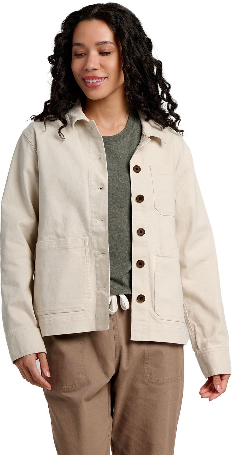 無償性 飛球 レディース アウター 上衣・上衣 厚地の外套 Free Fly Women\u0027s Folly Twill Chore Coat Stone 石ころ