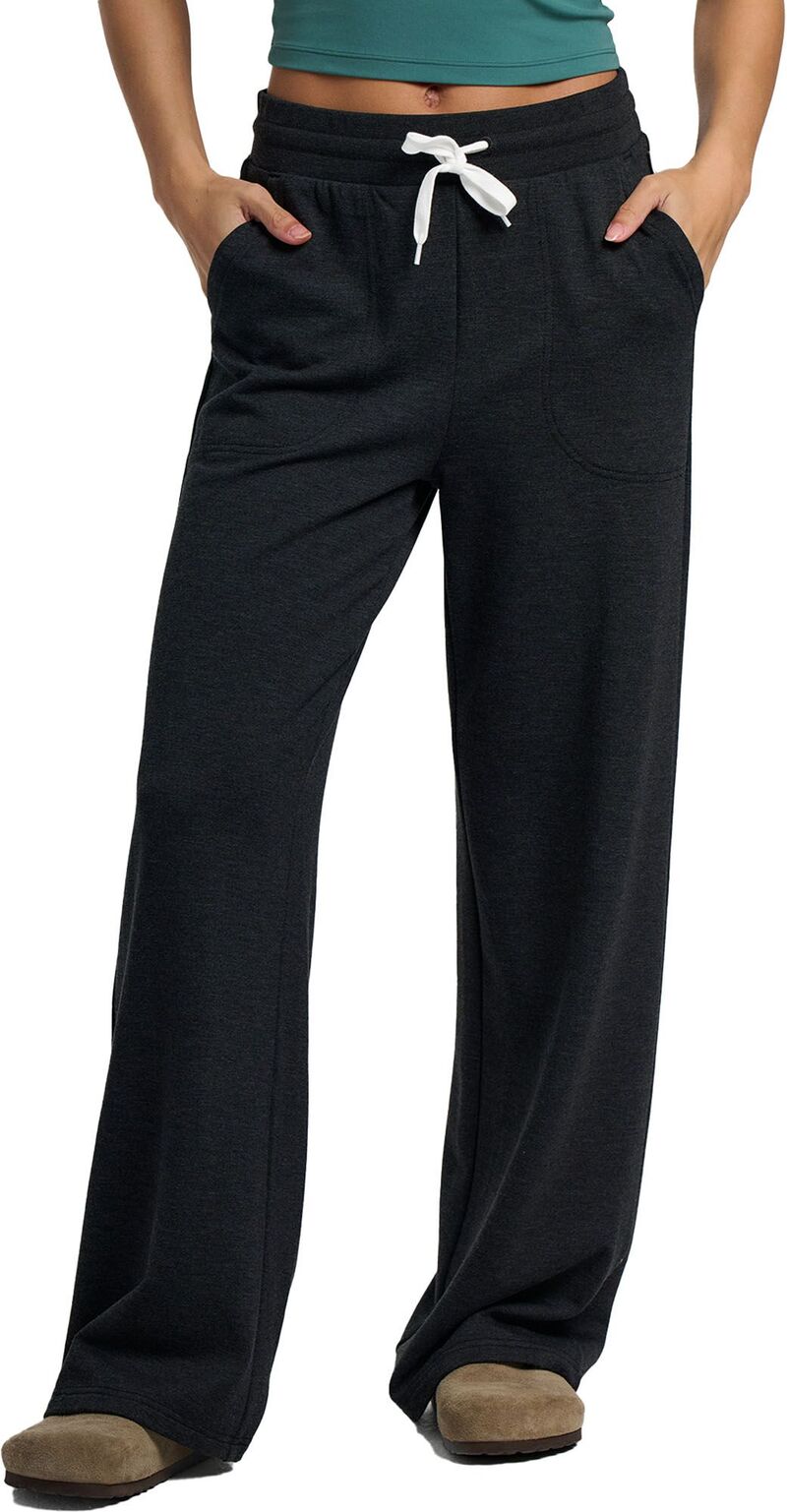 無償性 飛球 レディース ボトムス 心地よいズボン下 ワイドレッグ フリース Free Fly Women\u0027s Bamboo Lightweight Fleece Wide Leg Pant Heather Black 黒いこと