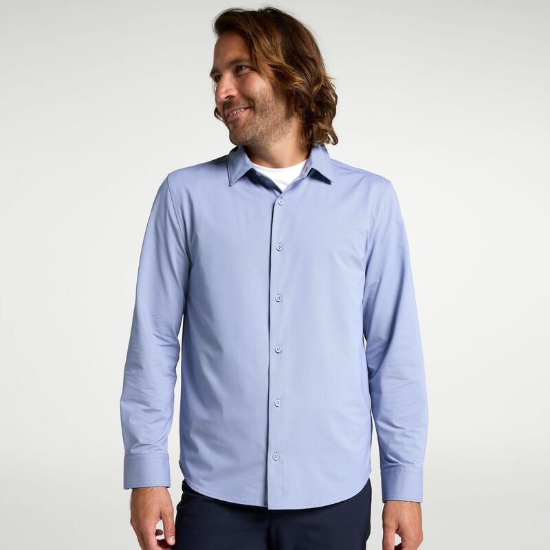 ヴァースト メンズ トップス ティーシャツ VRST Men\u0027s Limitless Elite Long Sleeve Button Up Medium Blue 青碧