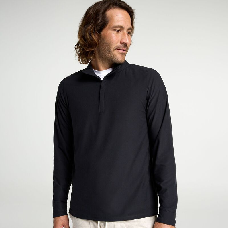 ヴァースト メンズ トップス プルオーバー VRST Men\u0027s Recovery 1/4 Zipullover Pure Black 黒いこと