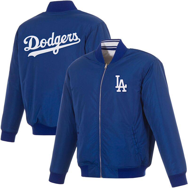 JH 目論む メンズ アウター 上衣・上衣 ナイロン JH Design Men\u0027s Los Angeles Dodgers Full-Zip Reversible Flight Royal Nylon Jacket NoColor