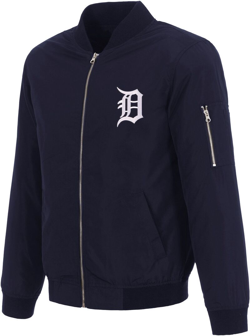 JH デザイン メンズ アウター ジャケット・ブルゾン JH Design Men's Detroitigers Navy Bomber Jacket NoColor ネイビー｜ReVida 店