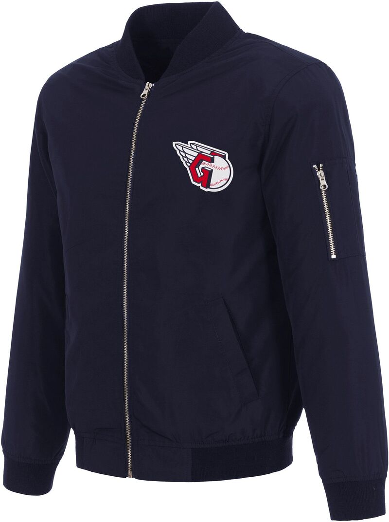 JH デザイン メンズ アウター ジャケット・ブルゾン JH Design Men's Cleveland Guardians Navy Bomber Jacket NoColor ネイビー｜ReVida 店