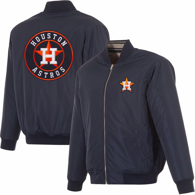 JH 目論む メンズ アウター 上衣・上衣 ナイロン JH Design Men\u0027s Houston Astros Full-Zip Reversible Flight Navy Nylon Jacket NoColor 米国海軍