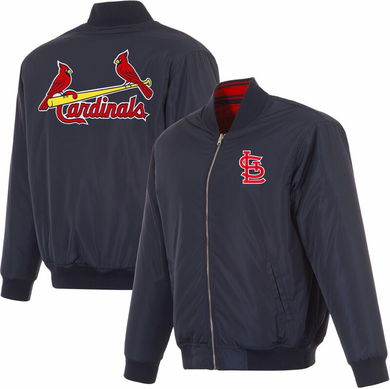 JH 目論む メンズ アウター 上衣・上衣 ナイロン JH Design Men\u0027st. Louis Cardinals Full-Zip Reversible Flight Navy Nylon Jacket NoColor 米国海軍