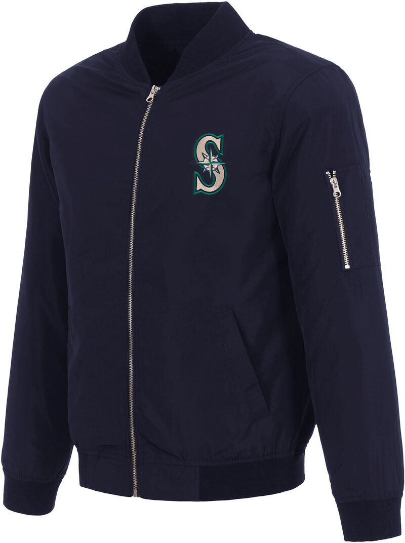 JH デザイン メンズ アウター ジャケット・ブルゾン JH Design Men'seattle Mariners Navy Bomber Jacket NoColor ネイビー｜ReVida 店 28,712円