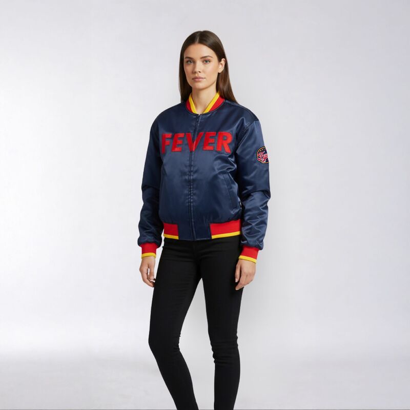 ザワイルドコレクティブ レディース アウター 上衣・上衣 繻子 The Wild Collective Women\u0027s Indiana Fever Navy Satin Jacket NoColor 米国海軍