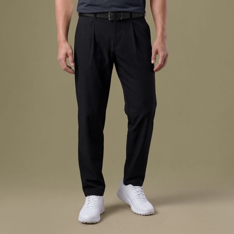 ヴァースト メンズ ボトムス カジュアルパンツ プリーツ VRST Men's Golf Pleated Pant Pure Black ブラック|ReVida 店
