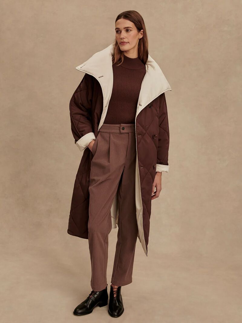 バーレイ レディース アウター 上衣・上衣 厚地の外套 Varley Women\u0027s Annalise Reversible Coat Deep Mahogany