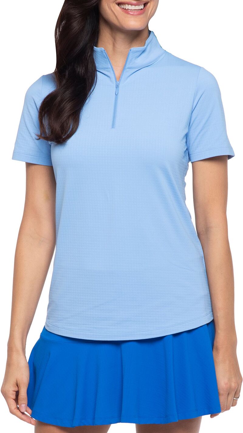 アイビークール レディース トップス スポーツシャツ モックネック IBKUL Women\u0027short Sleeve Mock Neck Golf Polo Peri
