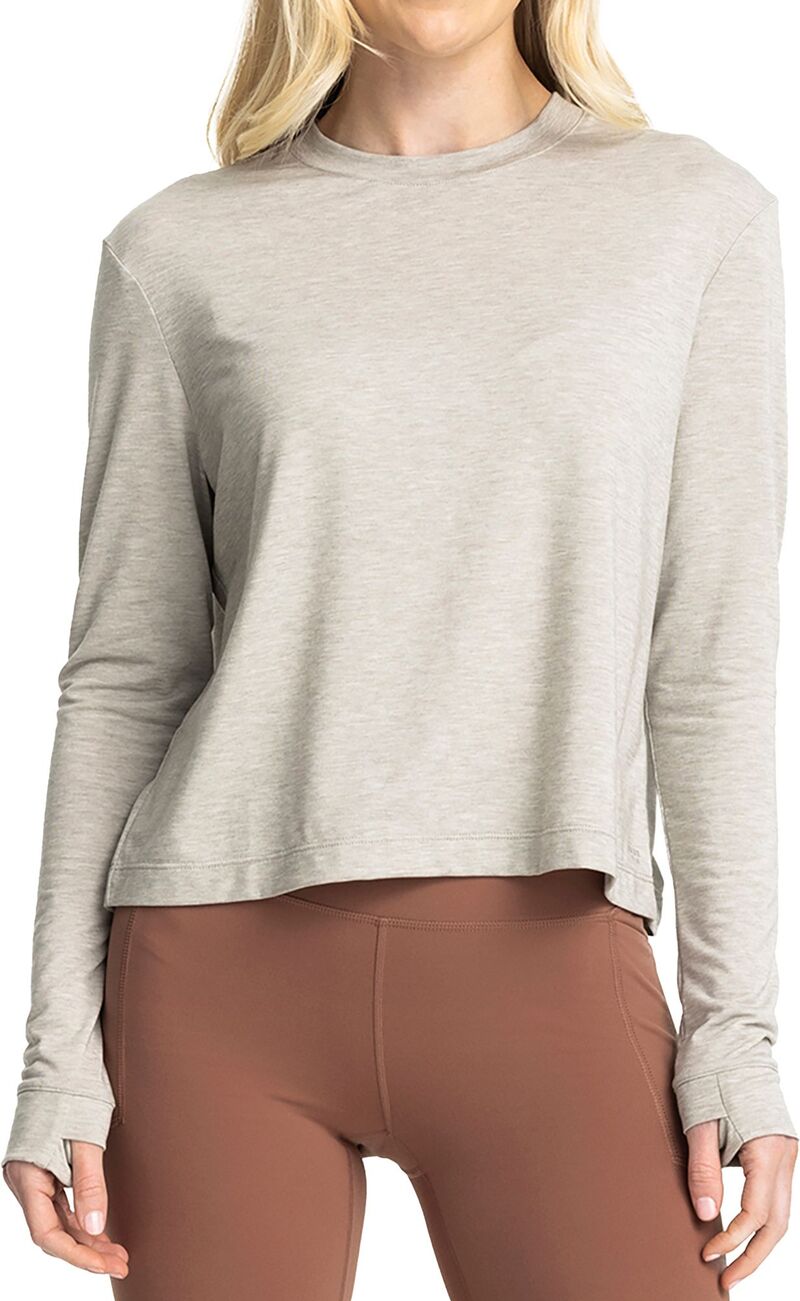 無償性 飛球 レディース ボトムス 心地よいズボン下 ティーシャツ Free Fly Women\u0027s Elevate Long Sleeve T-Shirt Heather Sandstone ギョリュウモドキ