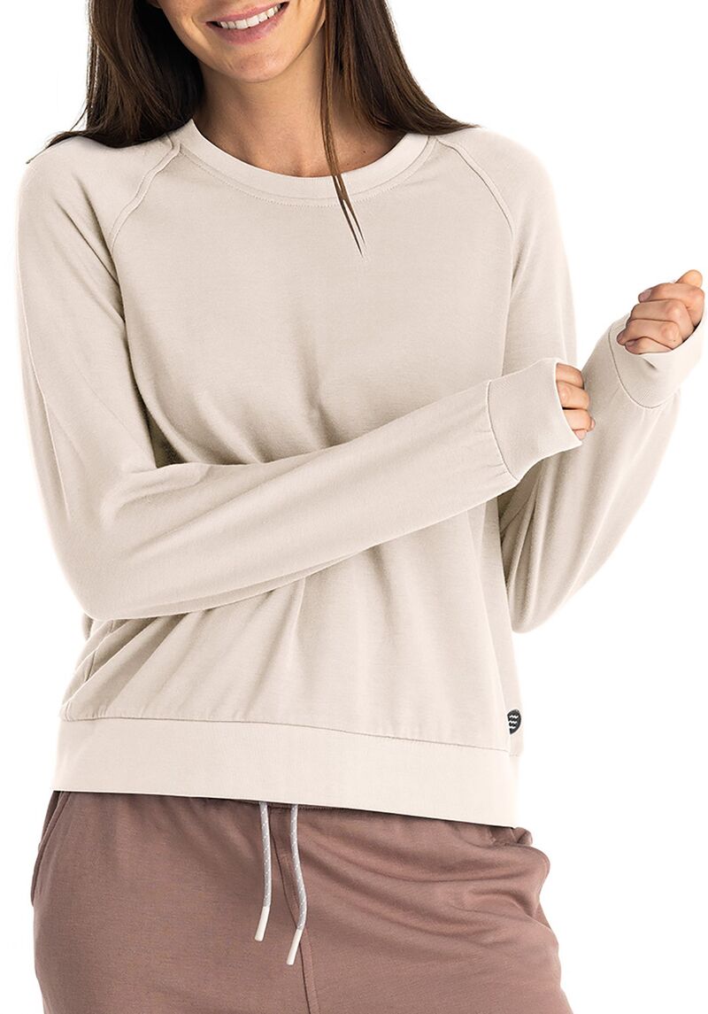 無償性 飛球 レディース アウター パーカー・スウェット フリース Free Fly Women\u0027s Bamboo Lightweight Fleece Crew Stone 石ころ