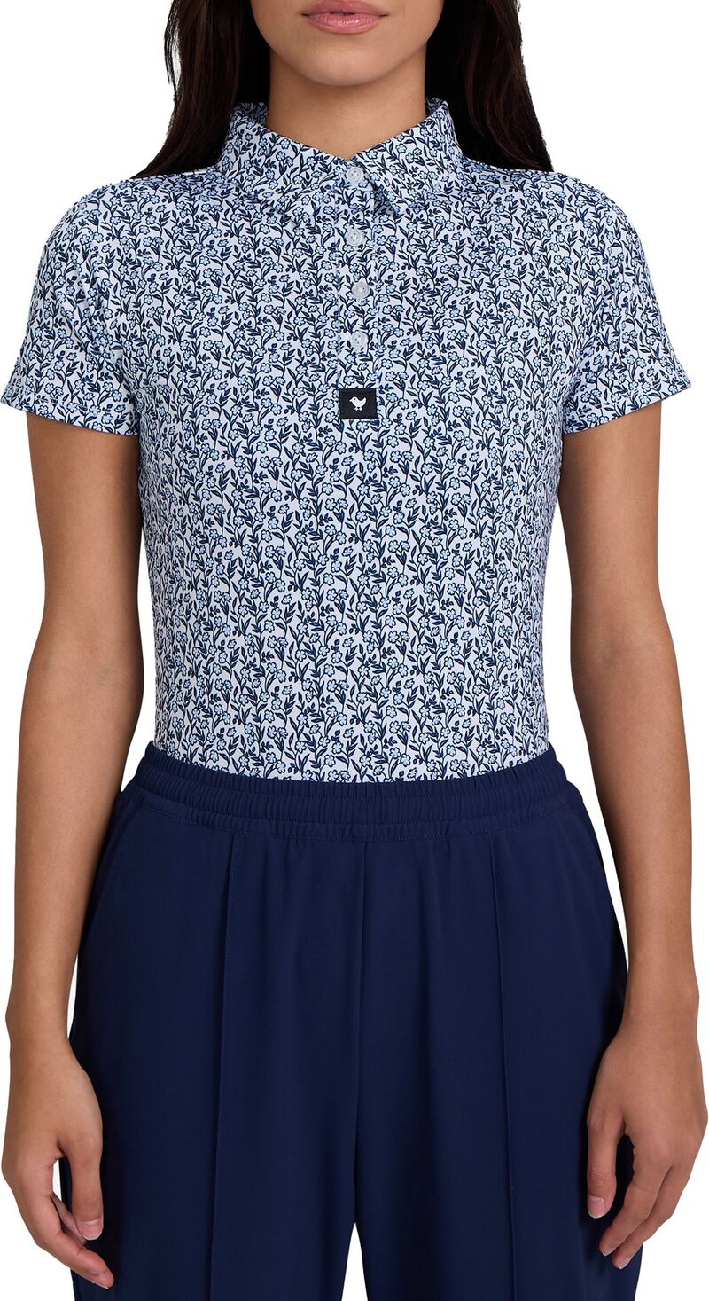 バッドバーディー レディース トップス スポーツシャツ Bad Birdie Women\u0027short Sleeve Performance Golf Polo Cheetah - Dove