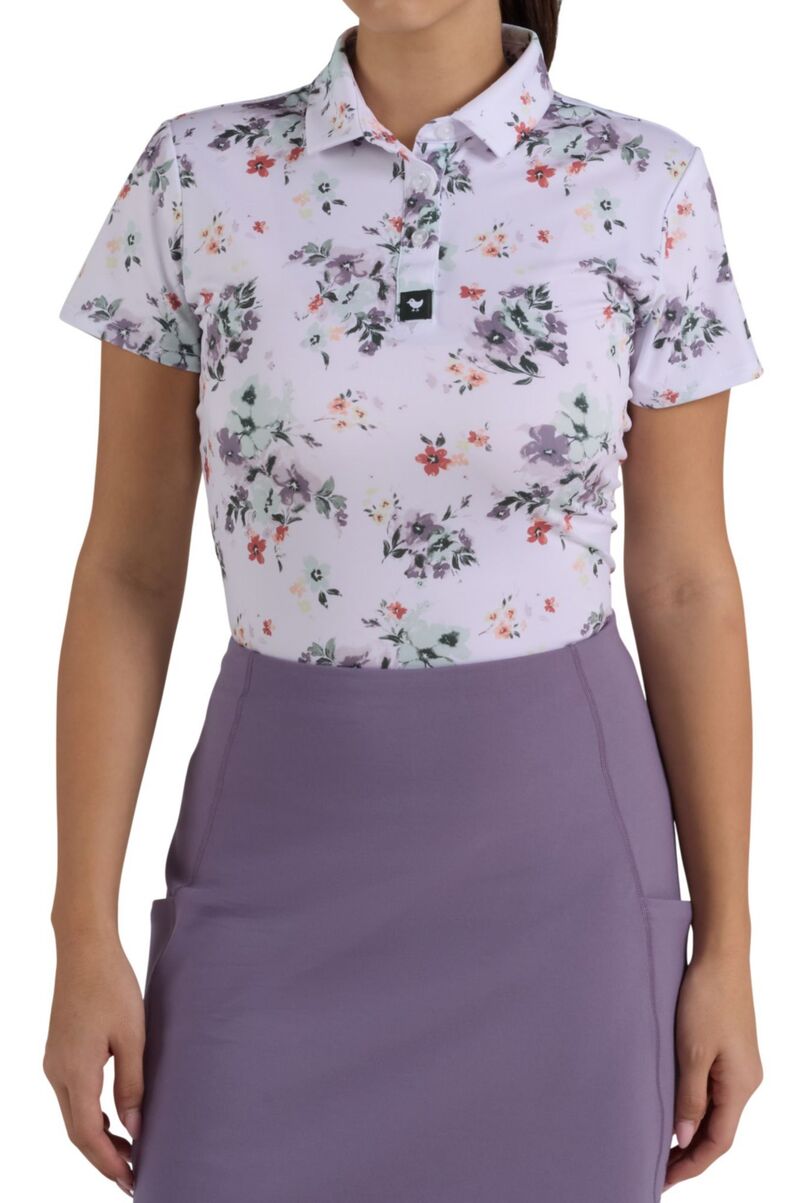 バッドバーディー レディース トップス スポーツシャツ Bad Birdie Women\u0027short Sleeve Performance Golf Polo Dont Pick The Flowers