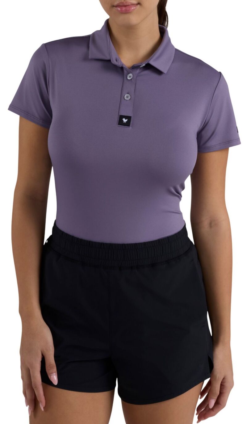 バッドバーディー レディース トップス スポーツシャツ Bad Birdie Women\u0027short Sleeve Performance Golf Polo Purple Sage サルヴィア