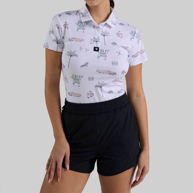 バッドバーディー レディース トップス スポーツシャツ Bad Birdie Women\u0027short Sleeve Performance Golf Polo Swing Royale