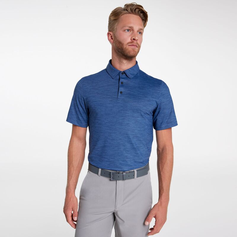 ヴァースト メンズ トップス ポロシャツ VRST Men's Golf Pivot Heather Polo Vintage Indigo Heather ヘザー｜ReVida 店