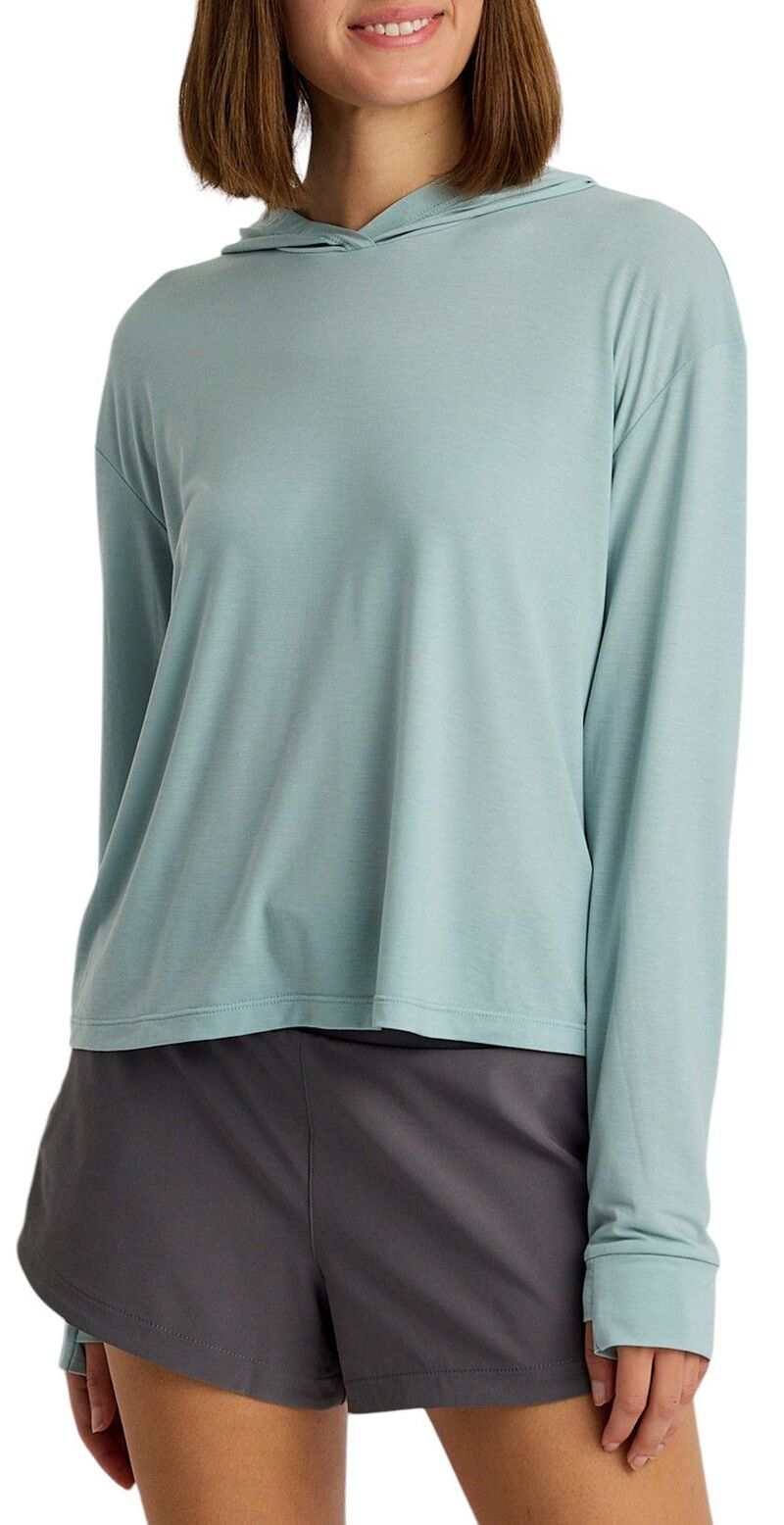無償性 飛球 レディース アウター パーカー・スウェット Free Fly Women\u0027s Elevate Lightweight Hoodie Ocean Mist