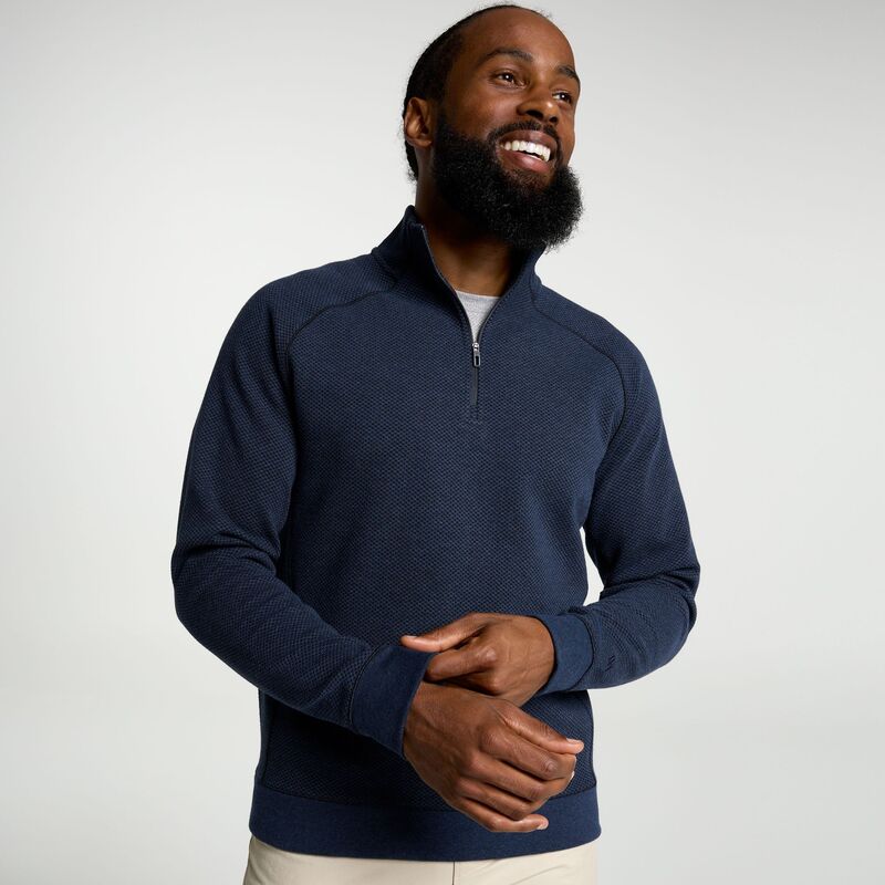 ヴァースト メンズ アウター パーカー・スウェット フリース VRST Men\u0027s Recharge Pebble Fleece 1/4 Zip Dark Navy Heather ギョリュウモドキ