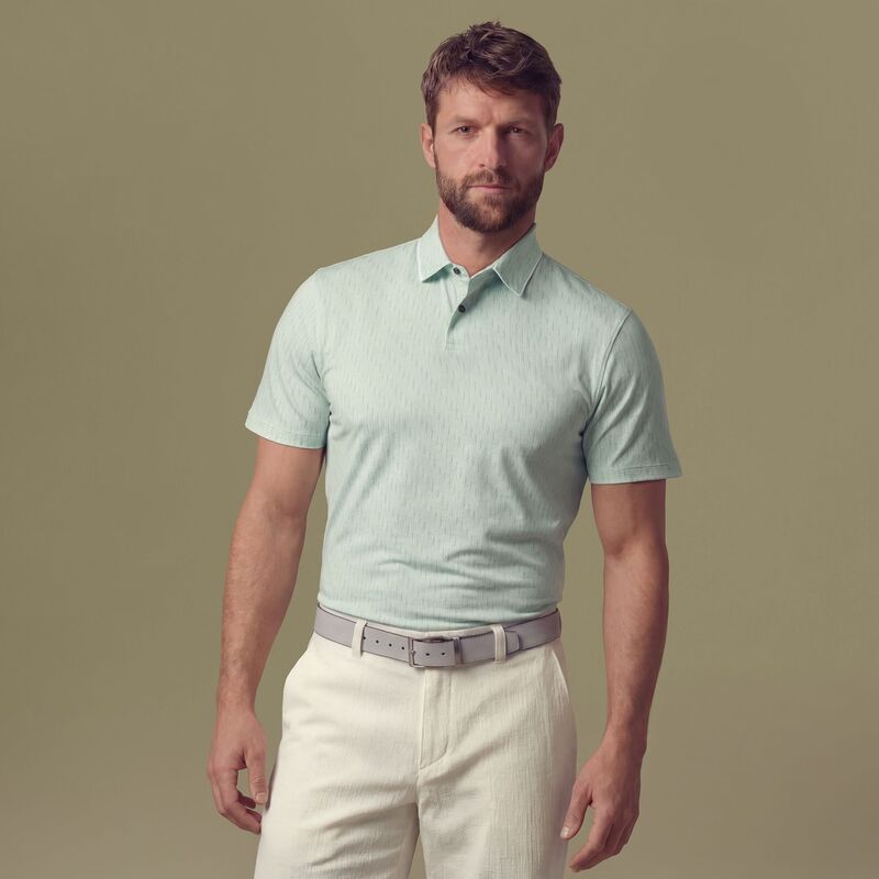 ヴァースト メンズ トップス ポロシャツ プリント VRST Men's Golf Pivot Printed Polo Sketched Club Spa Green グリーン｜ReVida 店