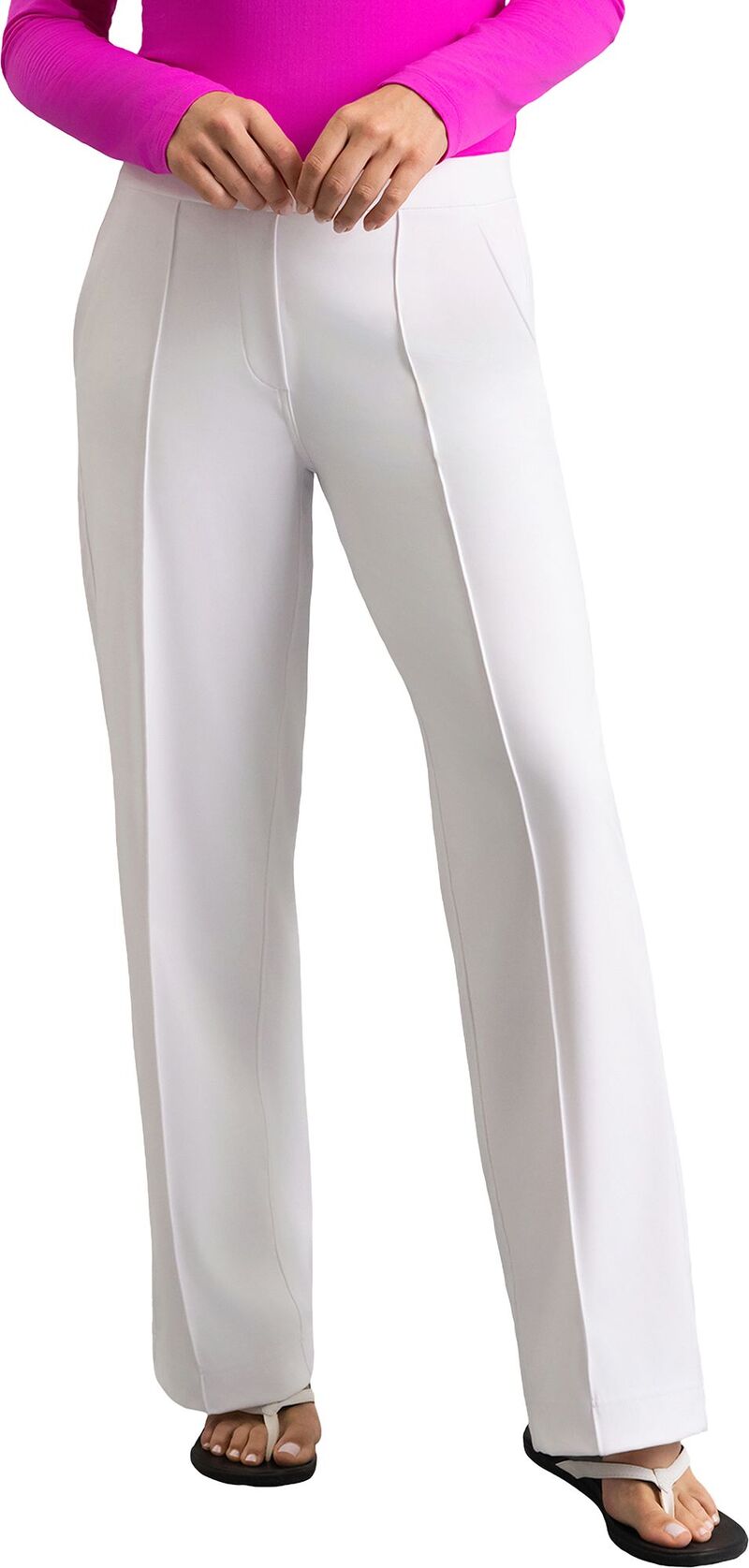 アイビークール レディース ボトムス 心地よいズボン下 引っ切りない IBKUL Women\u0027straight Leg Performance Golf Pant White 白いこと