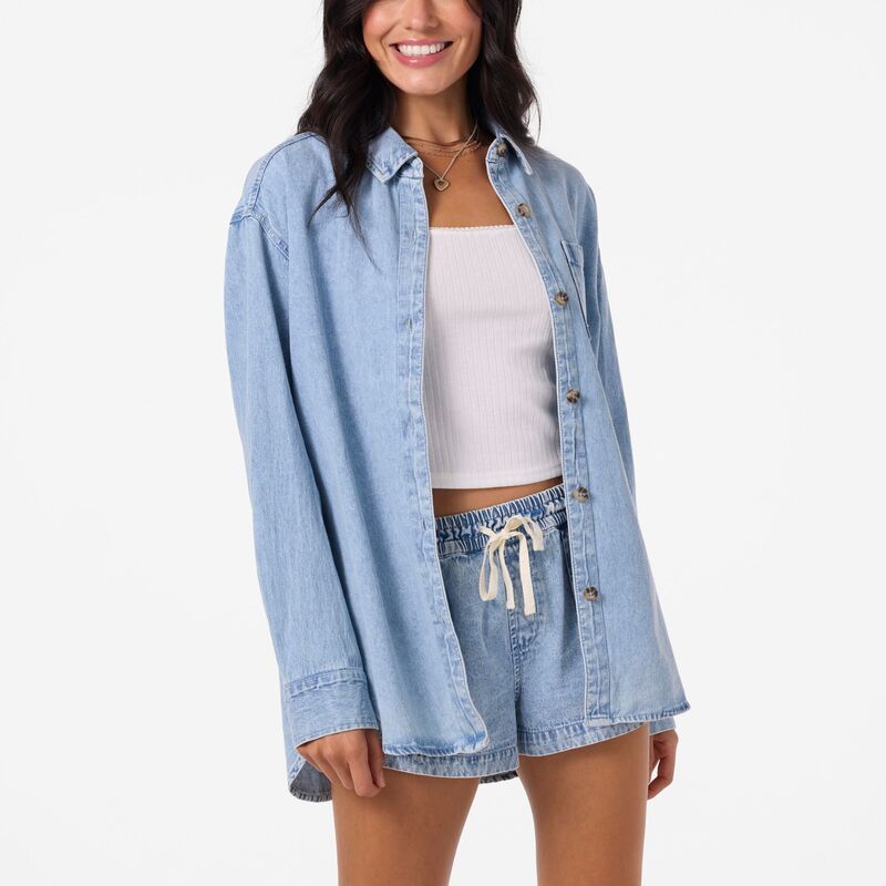 オニール レディース トップス プルオーバー ジーンズ O\u0027Neill Women\u0027sevie Denim Shacket Blue Mirage 青碧