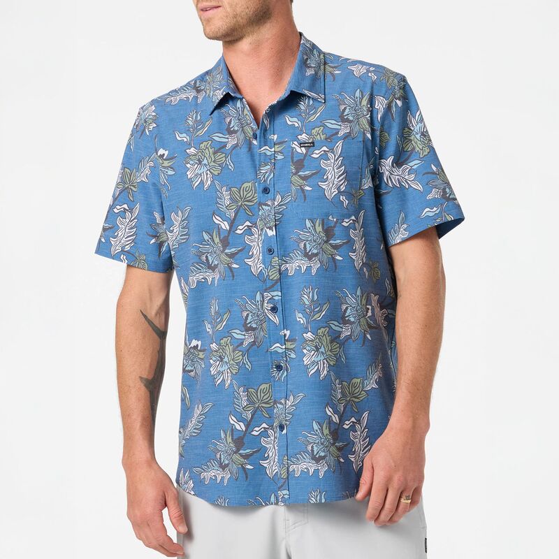 オニール メンズ トップス プルオーバー O\u0027Neill Men\u0027s UPF Slub Relaxed Short Sleeve Woven Shirt Midnight Navy 米国海軍