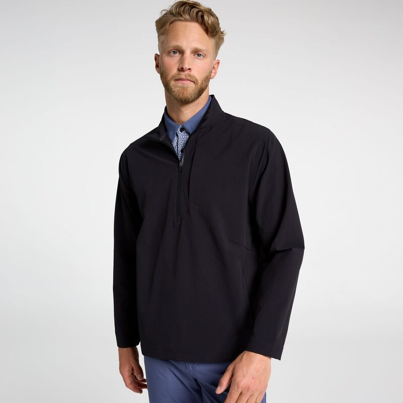 ヴァースト メンズ アウター パーカー・スウェット VRST Men\u0027s Woven 1/4 Zip Golf Pullover Pure Black 黒いこと