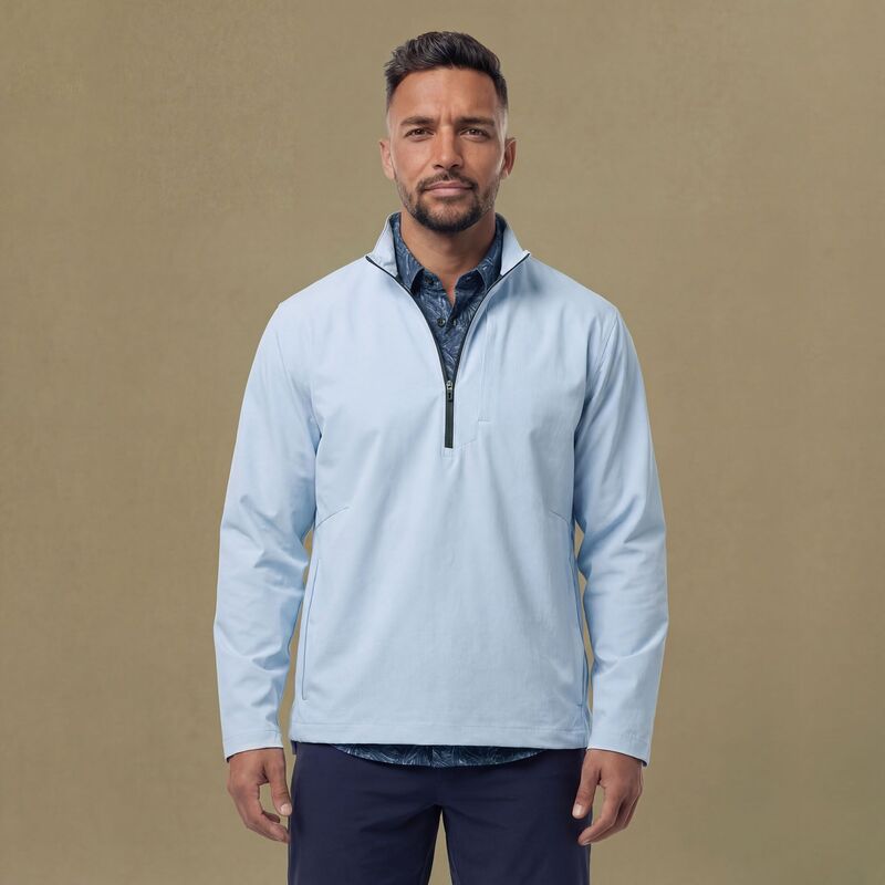 ヴァースト メンズ アウター パーカー・スウェット VRST Men\u0027s Woven 1/4 Zip Golf Pullover Sky Blue 青色