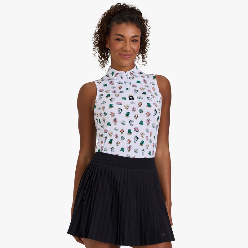 バッドバーディー レディース トップス スポーツシャツ ノースリーブ Bad Birdie Women\u0027s Amateursland Iconsleeveless Core Performance Golf Polo White 白いこと