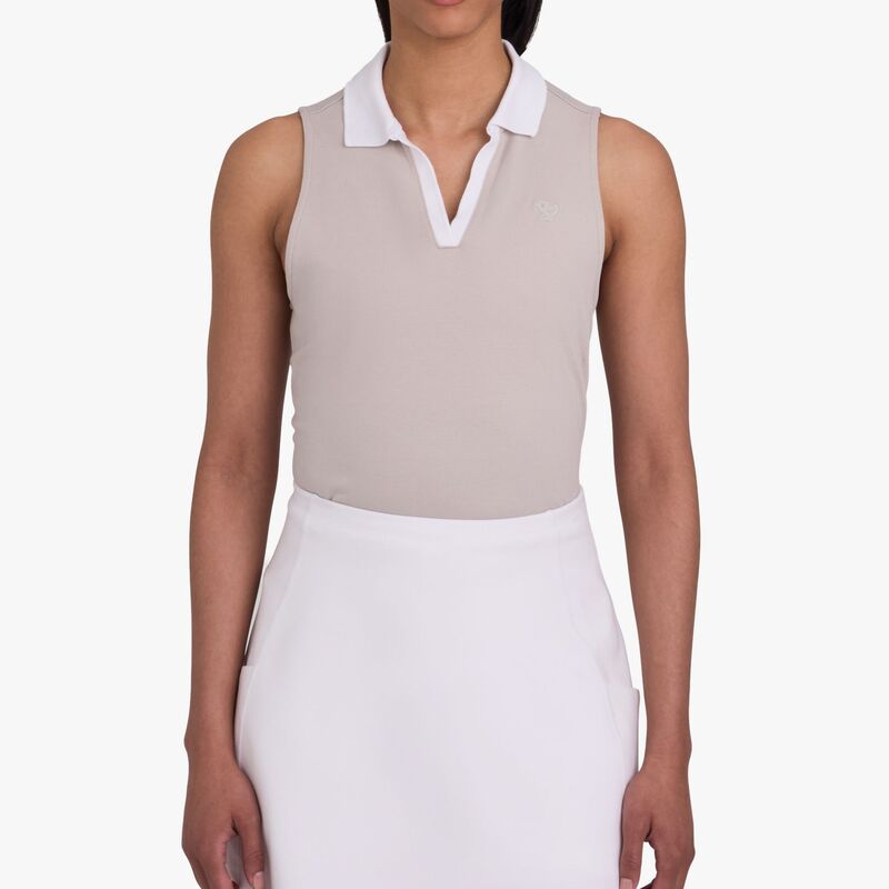 バッドバーディー レディース トップス スポーツシャツ ノースリーブ Bad Birdie Women\u0027sleeveless Johnny Collar Golf Polo Dove