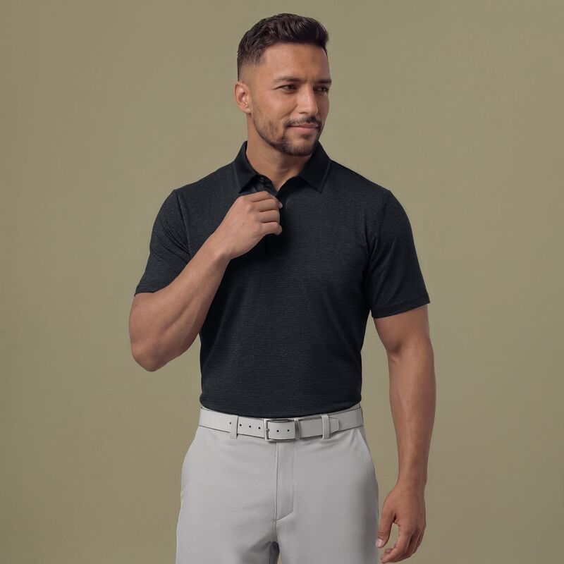 ヴァースト メンズ トップス ポロシャツ カラーブロック VRST Men's Golf Performance Colorblock Polo Pure Black ブラック|ReVida 店