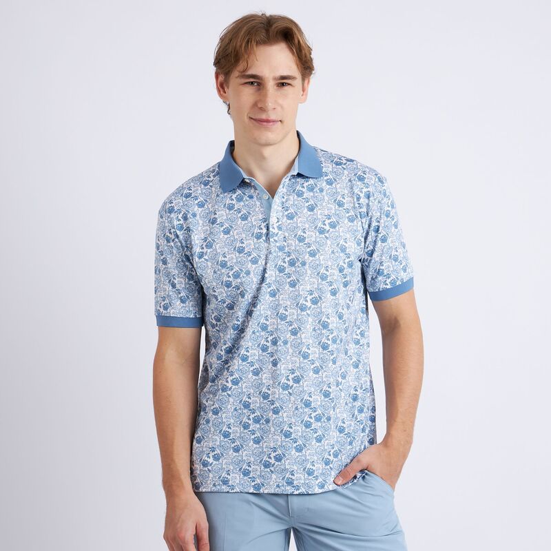 スワニーズ メンズ トップス ポロシャツ Swannies Men's Haven Golf Polo Blue Shadow ブルー|ReVida 店