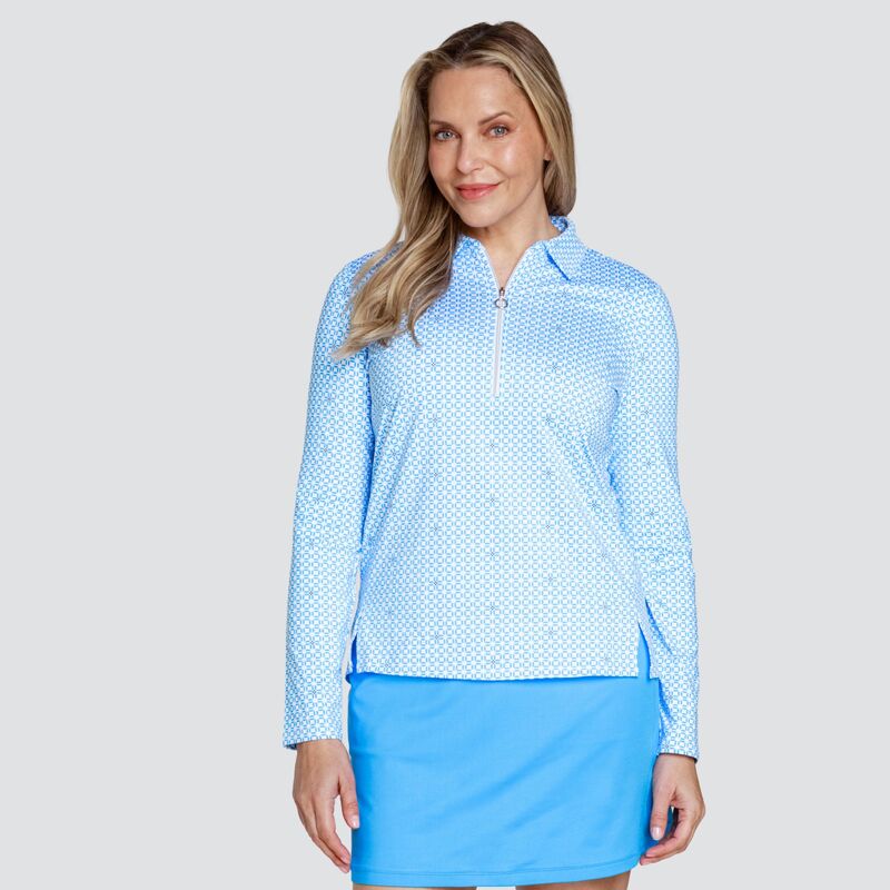 尾っぽ レディース トップス スポーツシャツ Tail Women\u0027s Monika Zip Long Sleeve Golf Polo Prairie