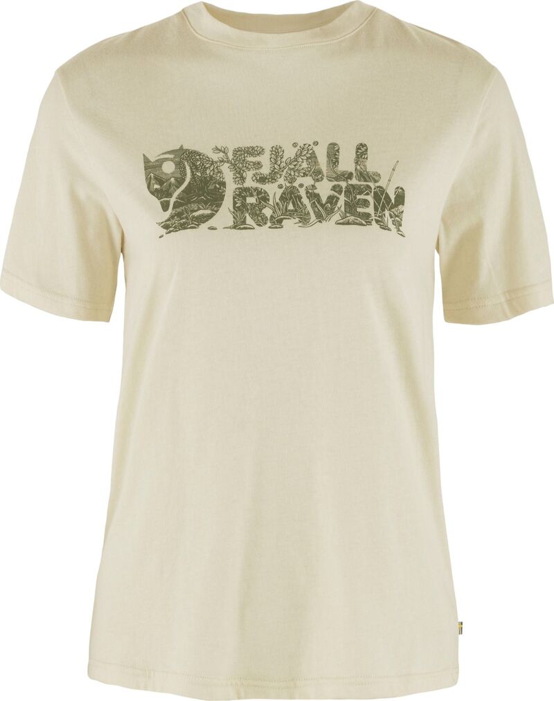 フェールラーベン レディース トップス ティーシャツ ロゴタイプ Fjallraven Women\u0027s Lush Logo T-Shirt Chalk White 白いこと