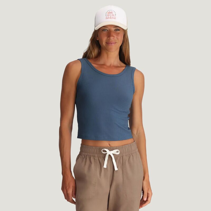 無償性 飛球 レディース トップス 貯蔵タンクとっ始め 肋筋 Free Fly Women\u0027s Ribbed Bamboo Tank Topacific Blue 青碧