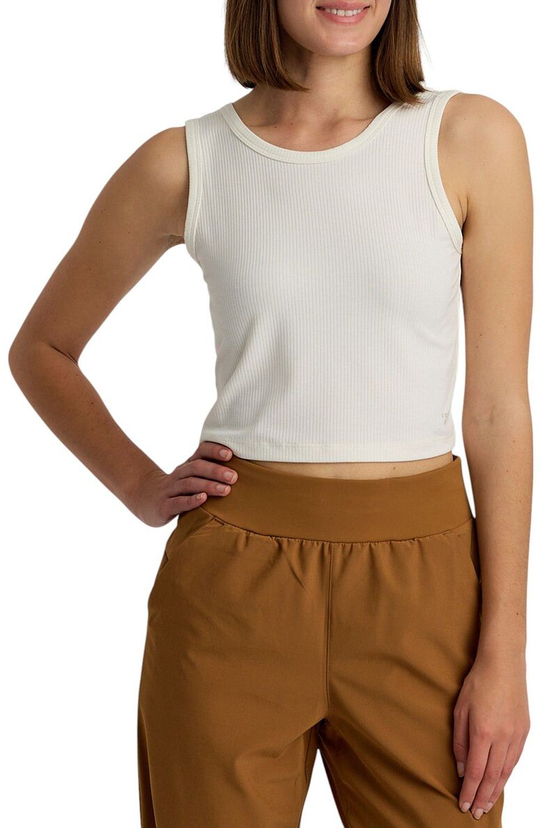 無償性 飛球 レディース トップス 貯蔵タンクとっ始め 肋筋 Free Fly Women\u0027s Ribbed Bamboo Tank Top Sea Salt