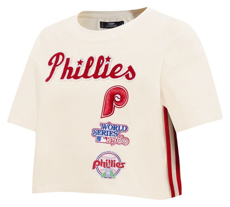 労働者階級標準尺度 レディース トップス ティーシャツ Pro Standard Women\u0027s Philadelphia Phillies Retro Boxy T-Shirt Cream 皮膚軟化剤