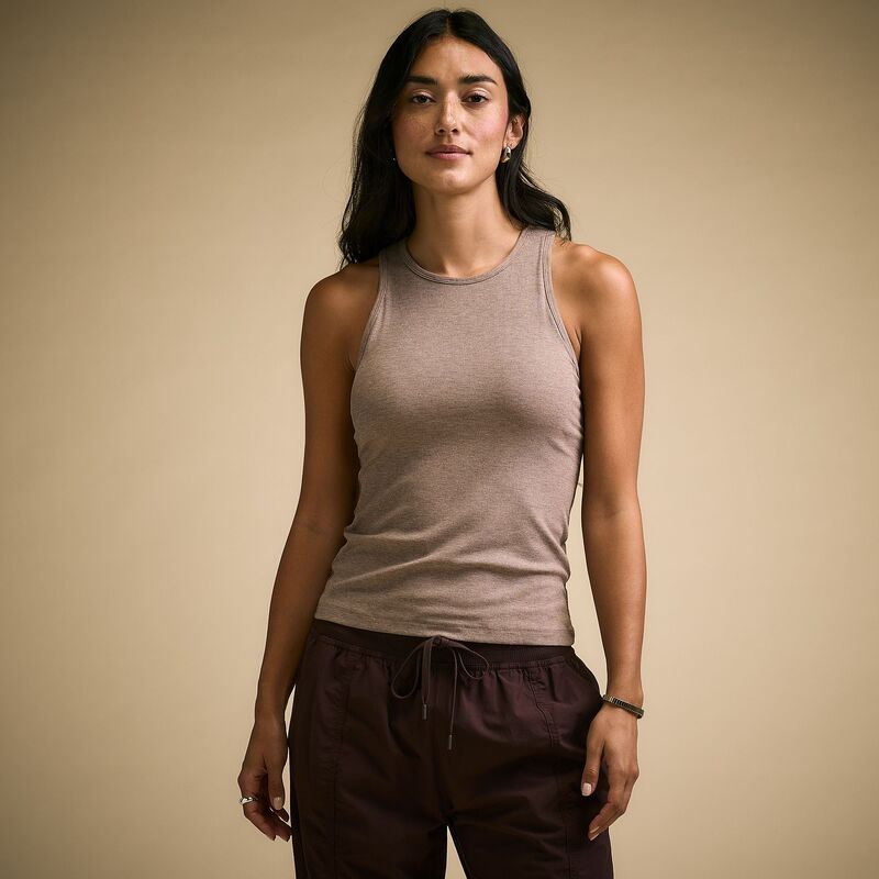 持ちはこび レディース トップス 貯蔵タンクとっ始め CALIA Women\u0027s Everyday Rib Supportank Sueded Brown Heather ギョリュウモドキ