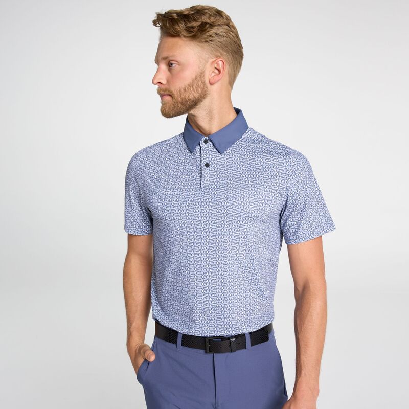 ヴァースト メンズ トップス スポーツシャツ 刷り上げる VRST Men\u0027s Golf Pivot Printed Polo Helix Geo Indigo Navy 米国海軍