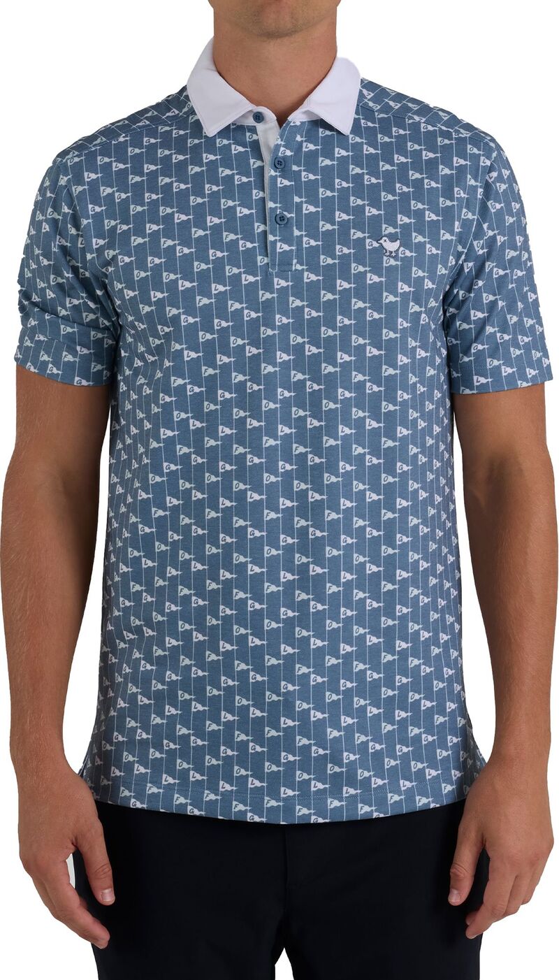 バッドバーディー メンズ トップス スポーツシャツ Bad Birdie Men\u0027s Evolution Pique Golf Polo Let\u0027s Flag That/Blue Mirage 青色