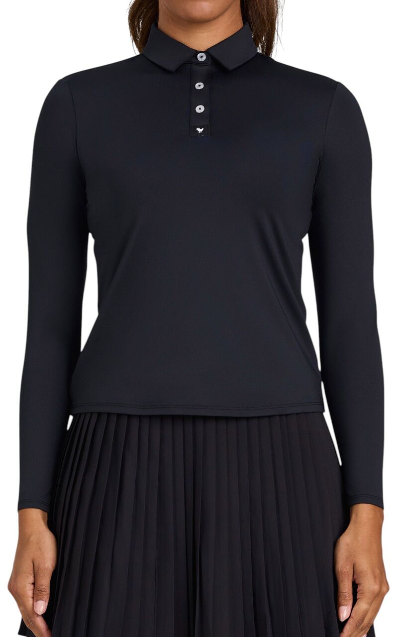 バッドバーディー レディース トップス ポロシャツ Bad Birdie Women's Long Sleeve Core Performance Golf Polo Black ブラック｜ReVida 店