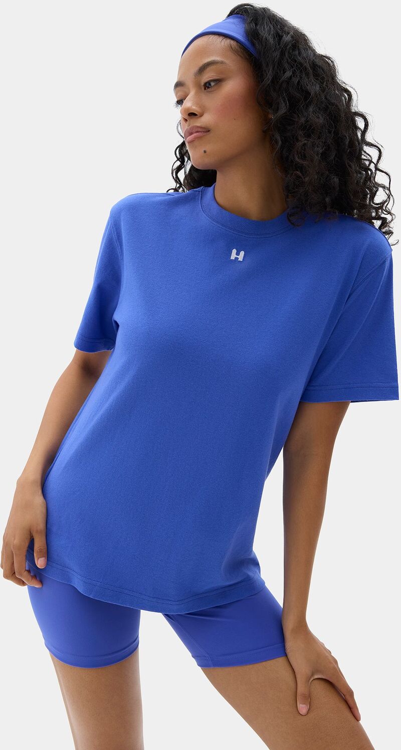 ハーフデイズ レディース トップス ティーシャツ ロゴタイプ Halfdays Women\u0027s Oversized Logo T-Shirt Sapphire サファイア