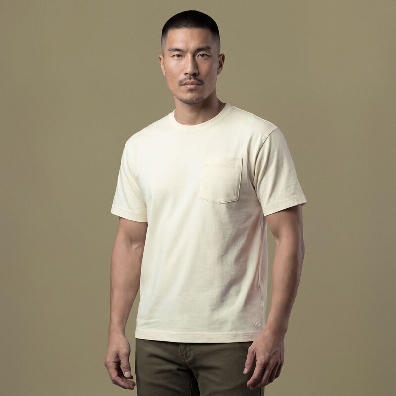 ヴァースト メンズ トップス プルオーバー VRST Men\u0027s Oversized Pocketee Cream 皮膚軟化剤